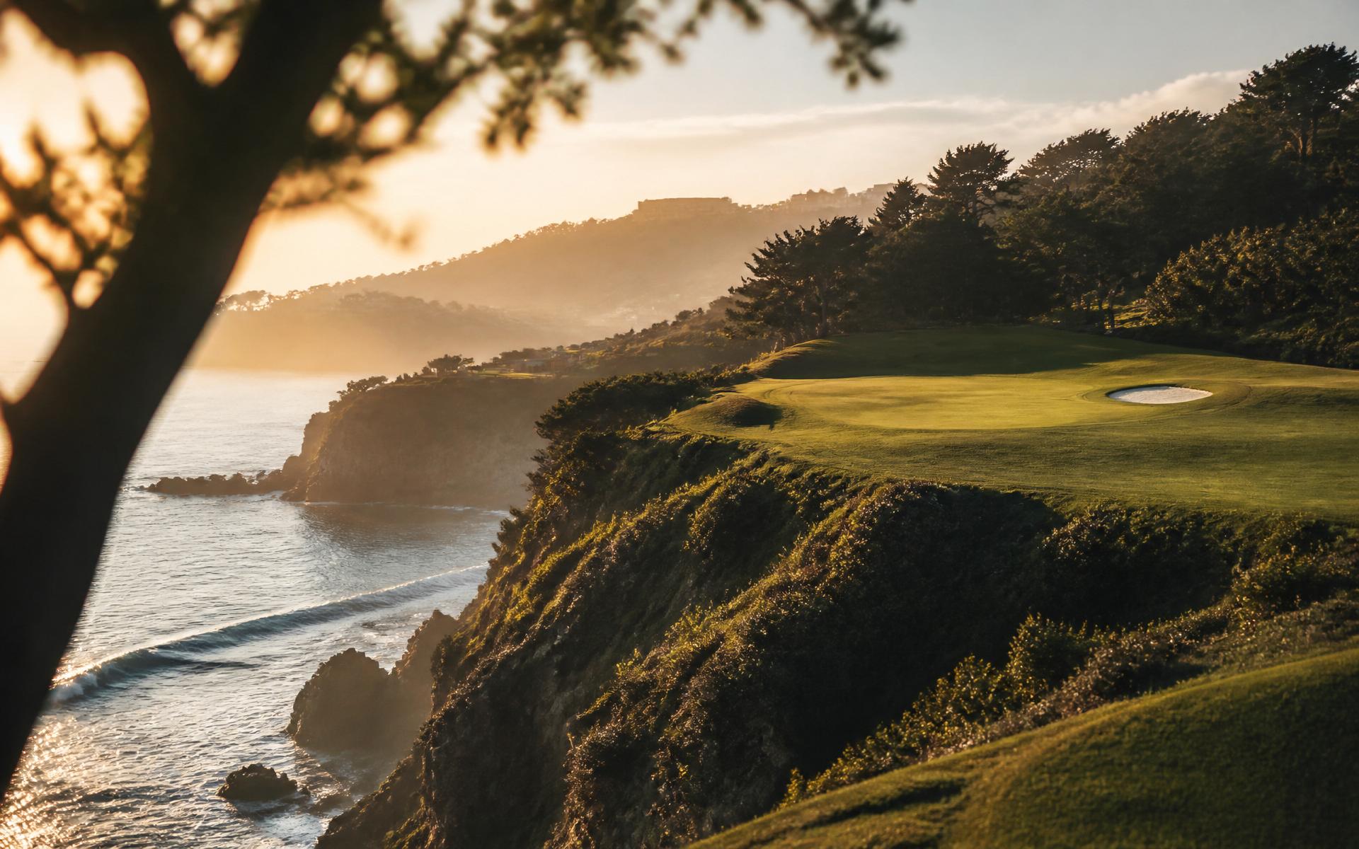 Coastal luxury golf landscape — AI-generated illustrative imagery